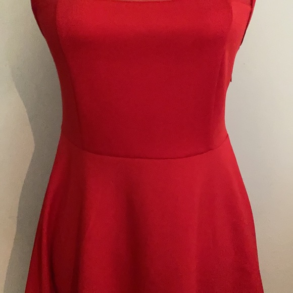 Lulu’s Determination Red Sheer Mesh Skater Dress M - Picture 4 of 16
